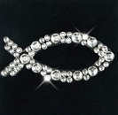 Strass-Sticker Monogramm Fisch